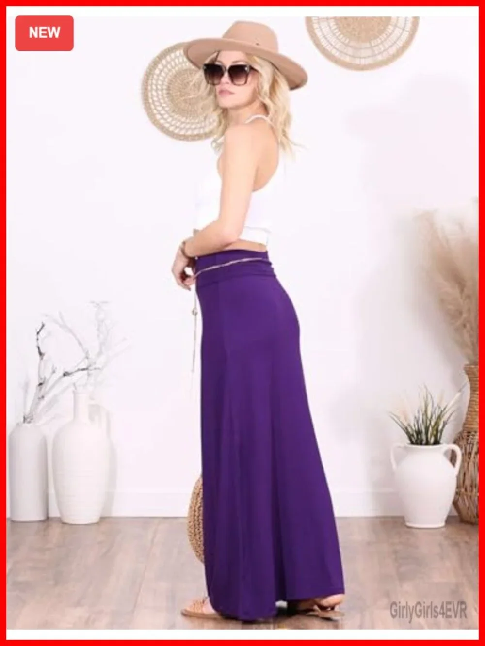Womens Long Maxi Skirt Flowy A-Line High Rise Stretch Made in USA